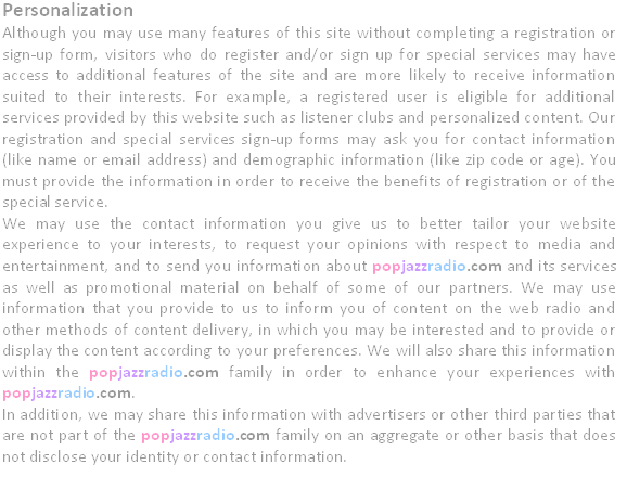 pop jazz radio policy