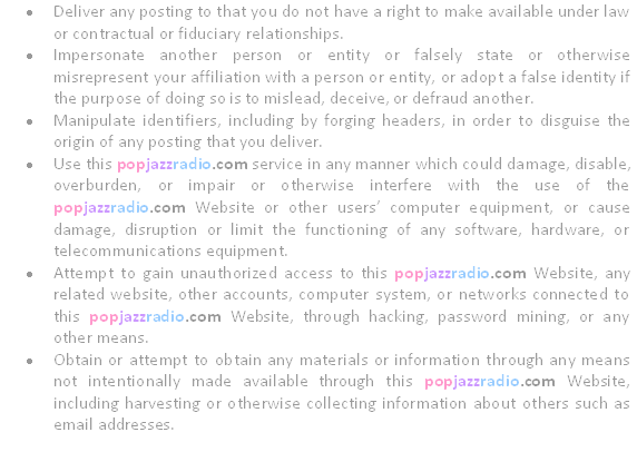 pop jazz radio policy