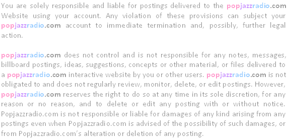pop jazz radio policy 