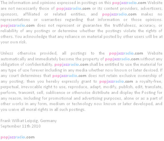pop jazz radio policy