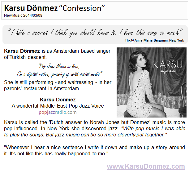 Karsu Dönmez “Confession” New Pop Jazz Music